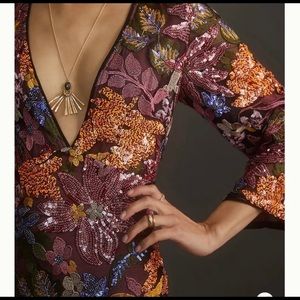 NWT Anthropologie Embroidered Mini Dress